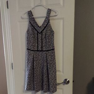 Massimo Black and White Patterned Mini Dress